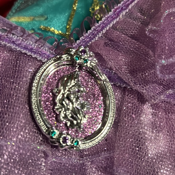 Disney Princess Ariel Little Mermaid Green and Purple Frill Dress Up Costume - Picture 4 of 6